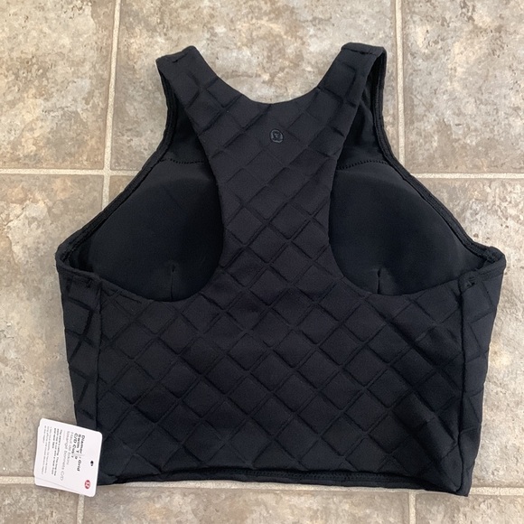NWT Lululemon Diamond Grid swim top cups C/D black size 4 - Picture 2 of 11
